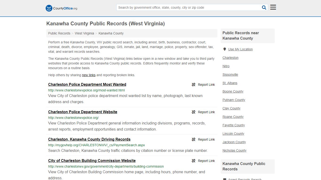 Public Records - Kanawha County, WV (Business, Criminal ...